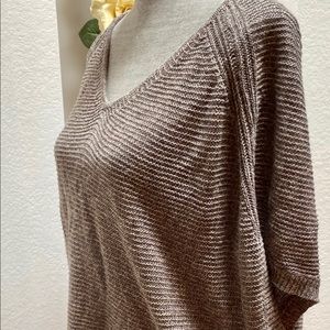 Eileen fisher Open knit linen pullover sweater L